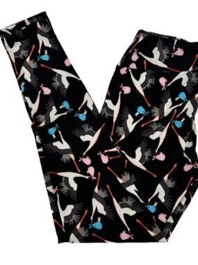 LuLaRoe OS One Size Leggings Gender Reveal Baby Stork Pink Blue Black White